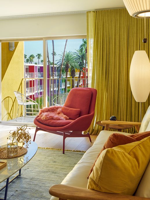 Suite living room with sofa and views