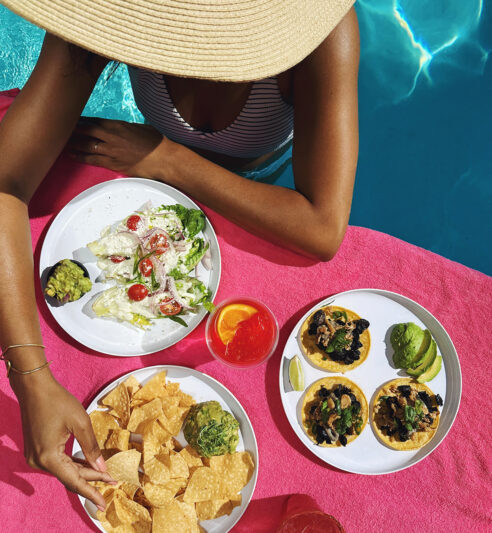 Enjoy poolside tacos and margaritas